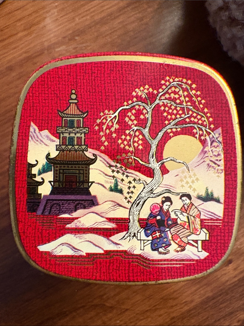 VTG Japanese Tea Tin Metal Canister